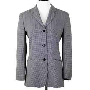 Armani Collezioni Linen Blend Houndstooth Blazer